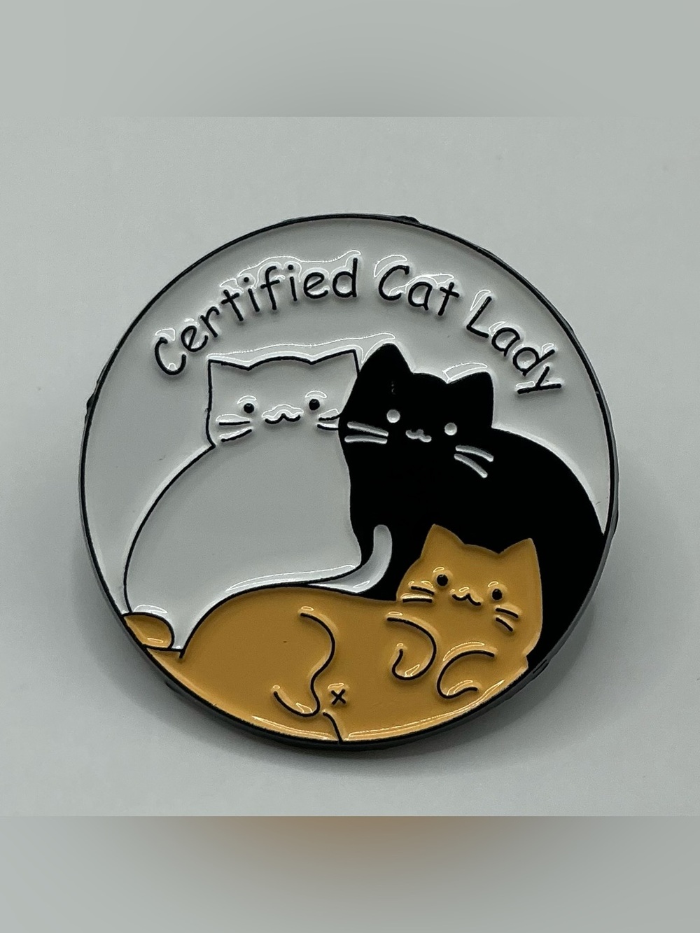 ENAMEL LAPEL PIN CERTIFIED CAT LADY NWOT